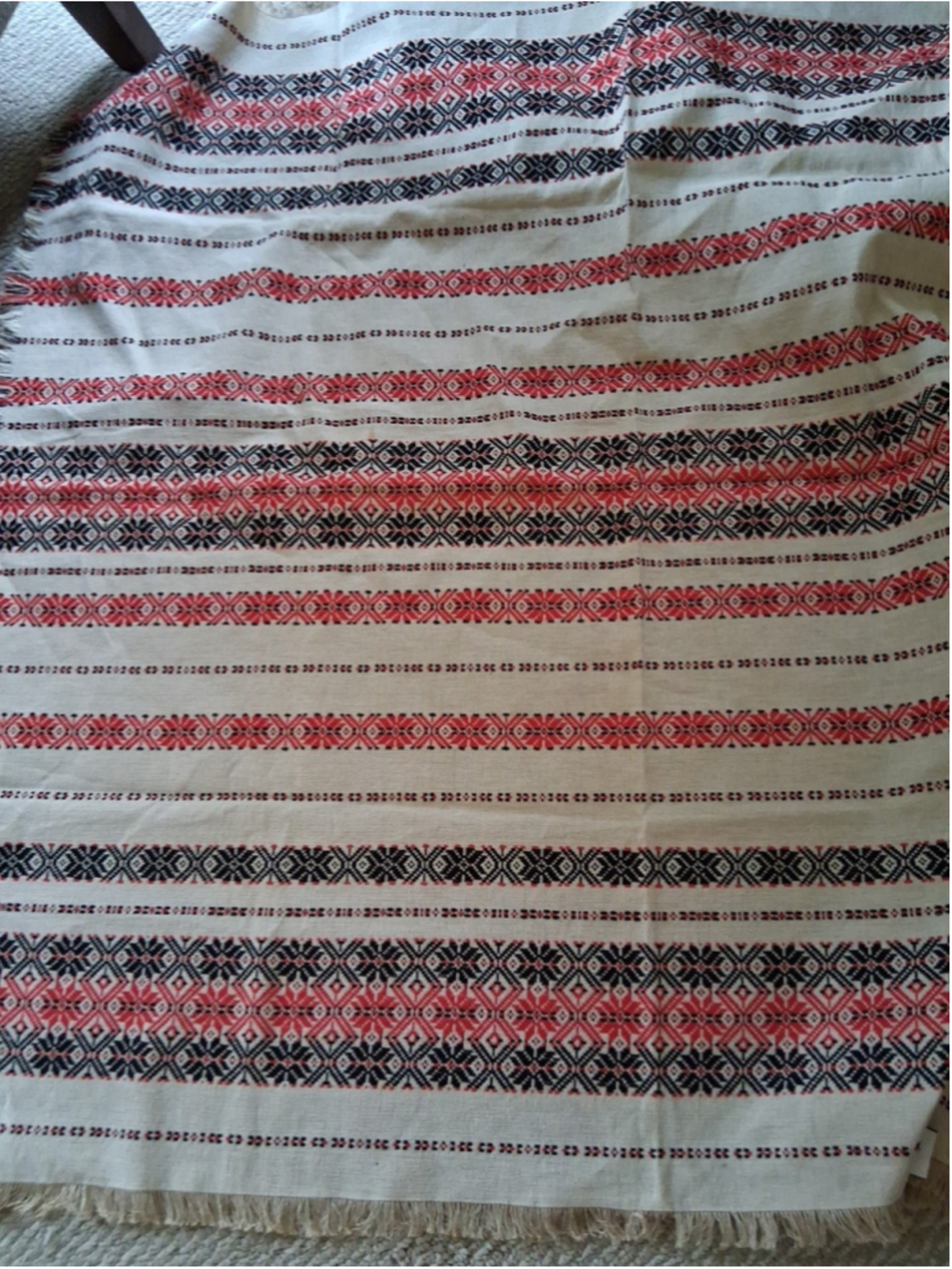 Vintage Scandinavian Tablecloth Linen Blend 50 in. X 46 in.